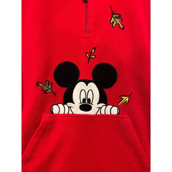 Vintage Mickey fleece quarter zip hood - Picture 2 of 4